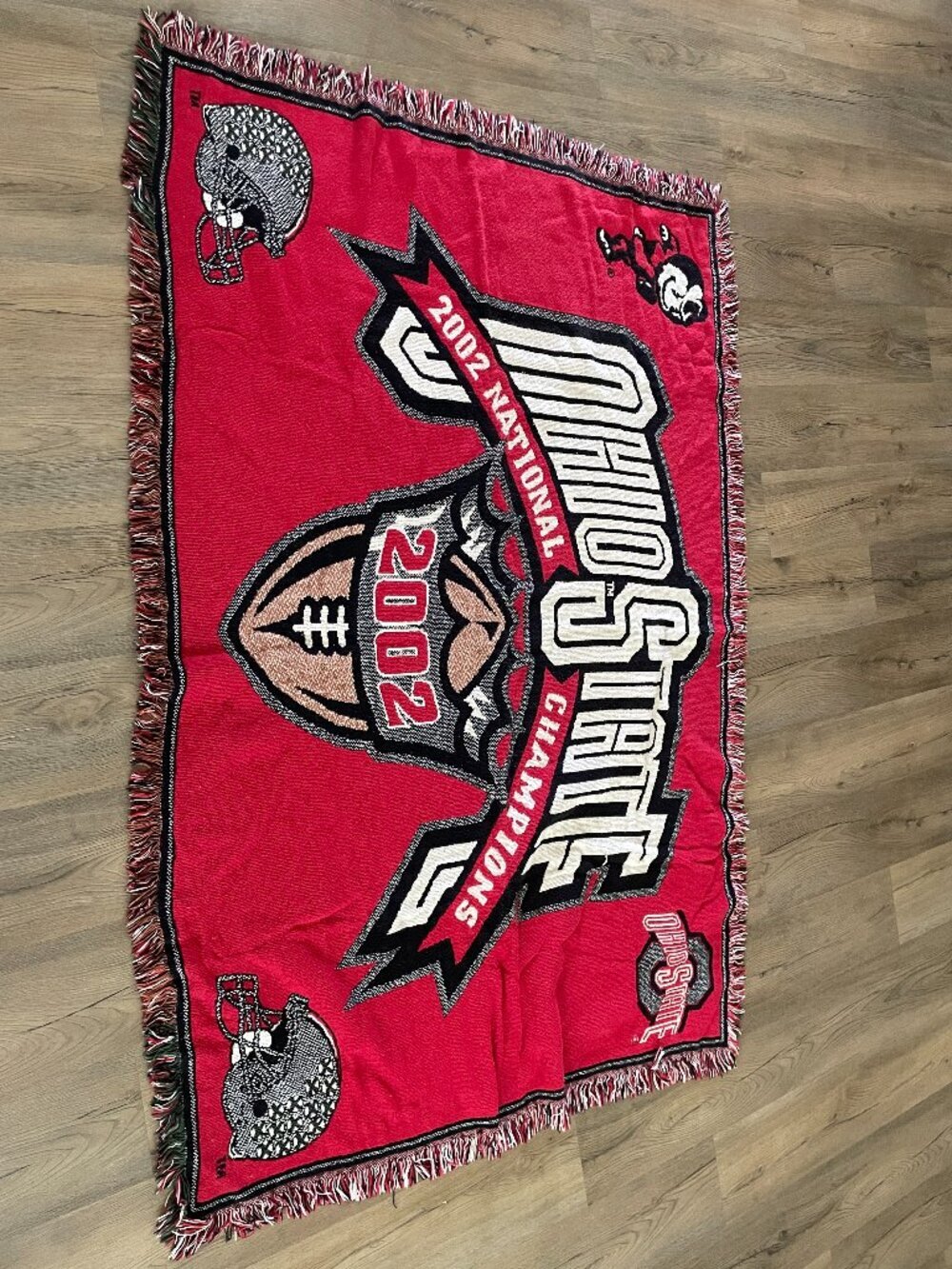 Vintage 2002 Ohio State Buckeyes Football National Champs Throw Blanket Cotton!